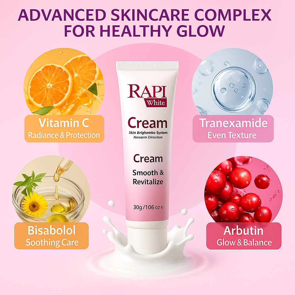 RapiWhite Skin Brightening Cream – Hypoallergenic, Non-Greasy, Rejuvenating Glow Moisturizer for All Skin Types, 30g (1.06 oz)