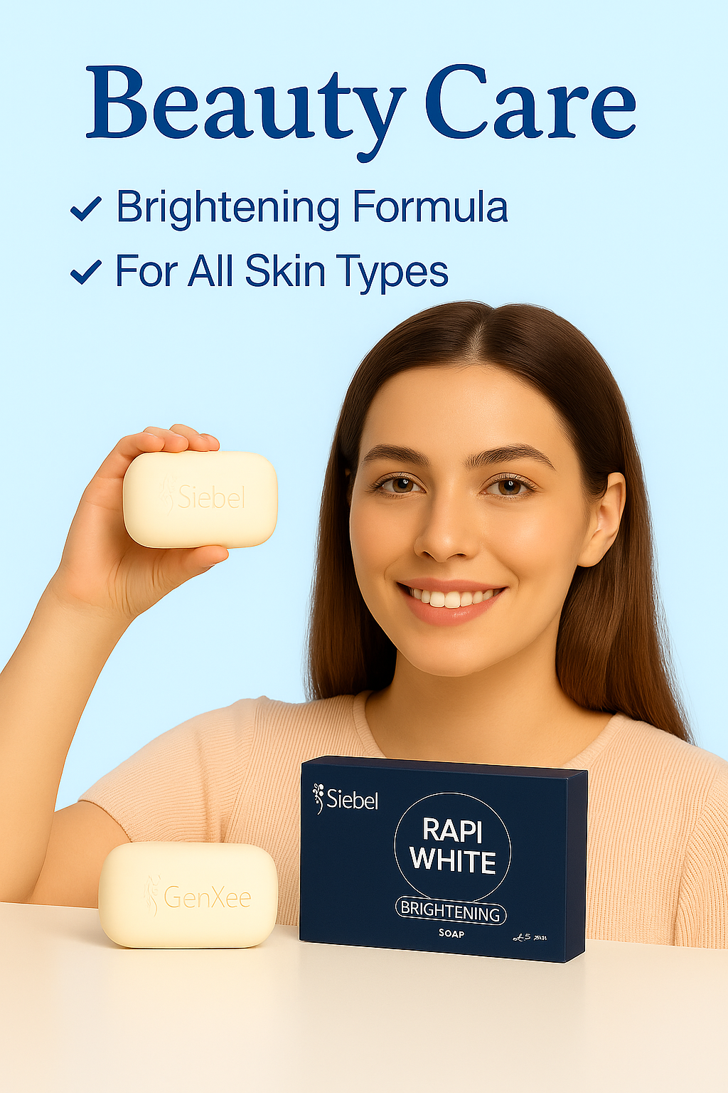 RapiWhite Skin Brightening Soap – Glowing, Softening & Rejuvenating Cleanser for All Skin Types, Hypoallergenic Formula
