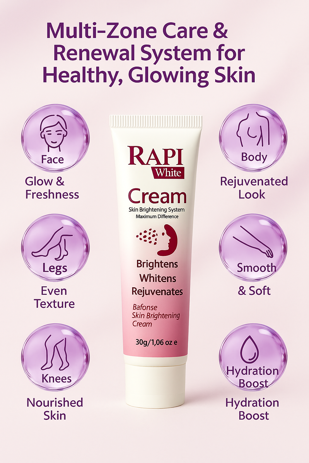 RapiWhite Skin Brightening Cream – Hypoallergenic, Non-Greasy, Rejuvenating Glow Moisturizer for All Skin Types, 30g (1.06 oz)