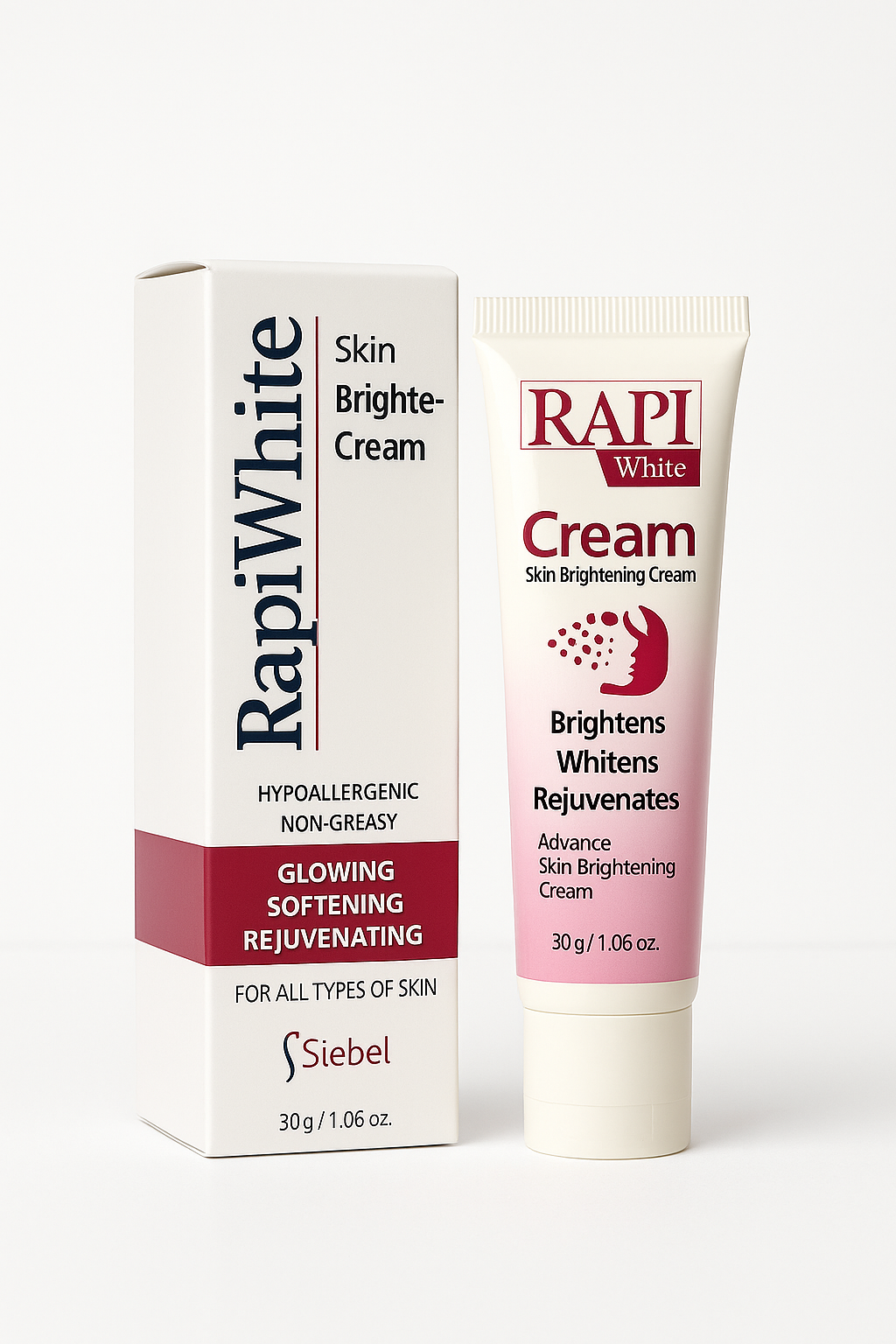 RapiWhite Skin Brightening Cream – Hypoallergenic, Non-Greasy, Rejuvenating Glow Moisturizer for All Skin Types, 30g (1.06 oz)